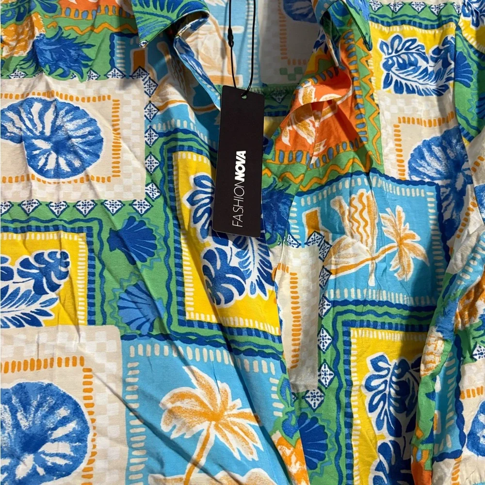 Fashion Nova Multicolor Tropical Print Travel Dress - Picture 7 of 7